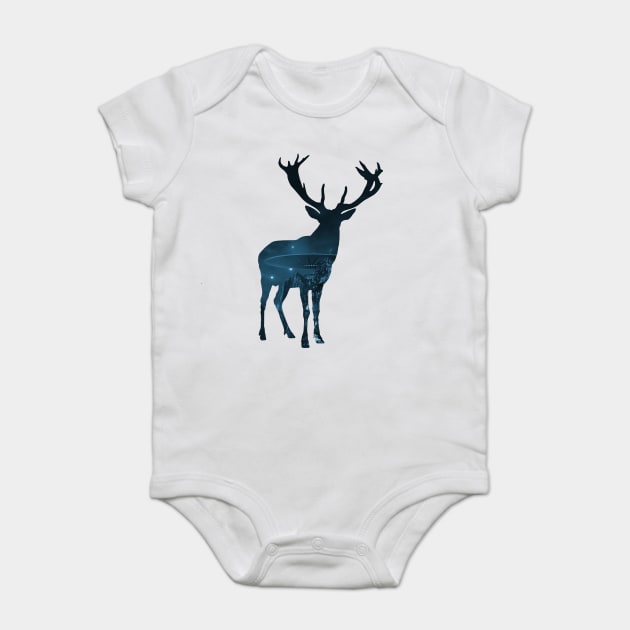 Space Inside deer Baby Bodysuit by Darksavage